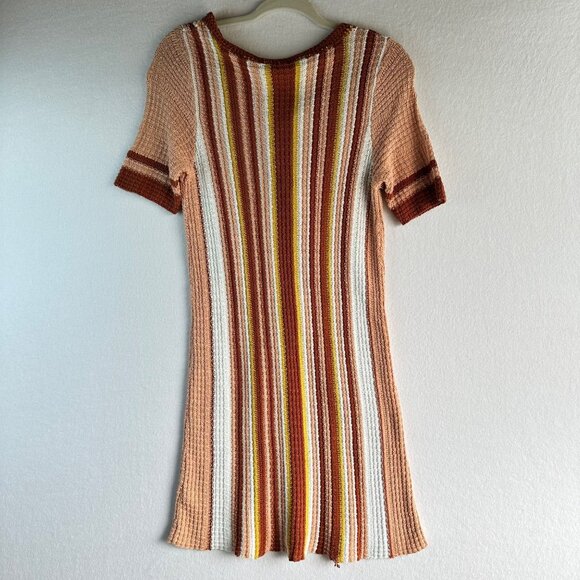 ❌SOLD❌ Free People Sunset Lollipop Womens Size Small Orange Brown Striped Boho - Picture 10 of 12